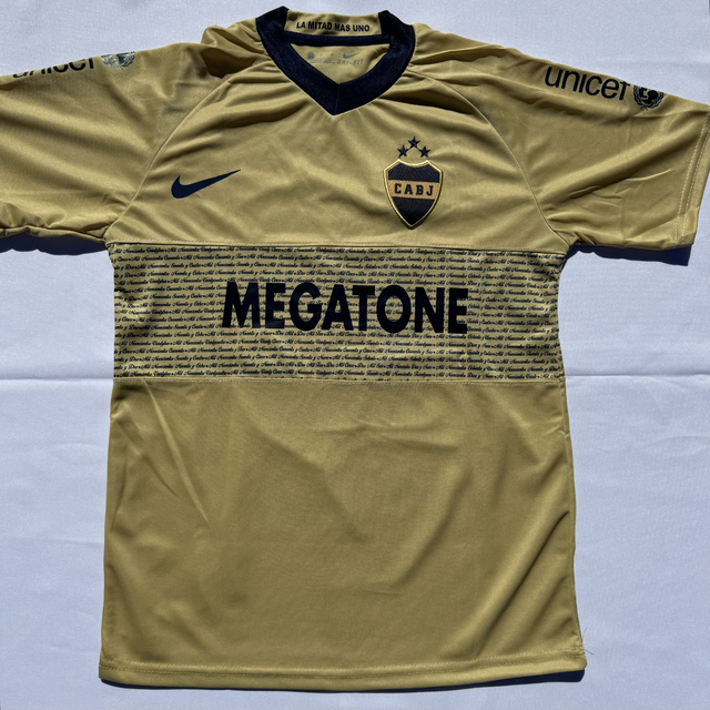 Camiseta Boca 2007 08 Suplente Dorada ROMAN 10