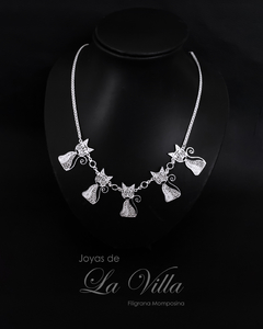 Gargantilla collar en filigrana momposina, plata ley 950, Mompos, Mompox, joyas de la villa