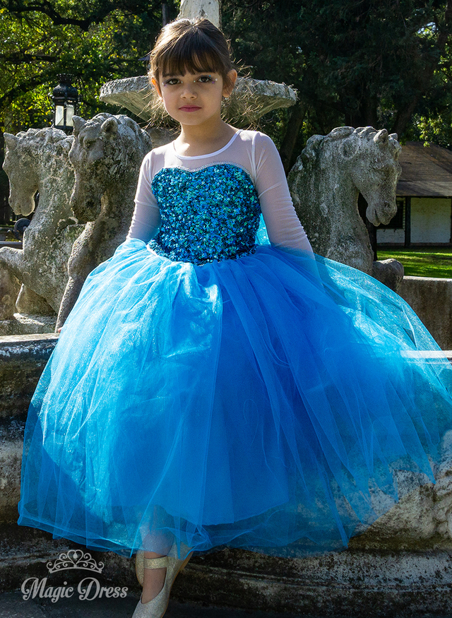 Vestido de princesa inspirado en Elsa de Frozen Disney