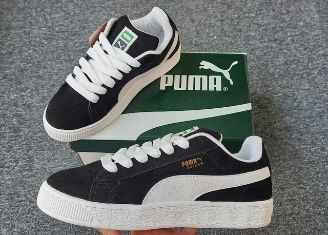 Puma suede platform negras y blancas hotsell