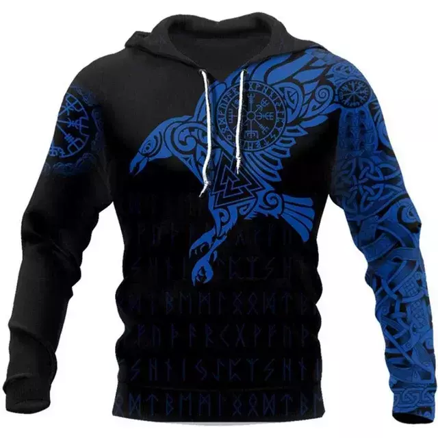 Hoodie Vikingo Cuervo Azul ENVIO GRATIS METAMORFO