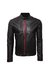 Chaqueta en cuero envejecido Lchl16 color negro base rojo