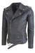 CHAQUETA EN CUERO DE OVEJO CALIBRE GRUESO CON PROCESO DE ENVEJECIDO BISON BLACK BLUE MARCA LA CHAQUETERIA