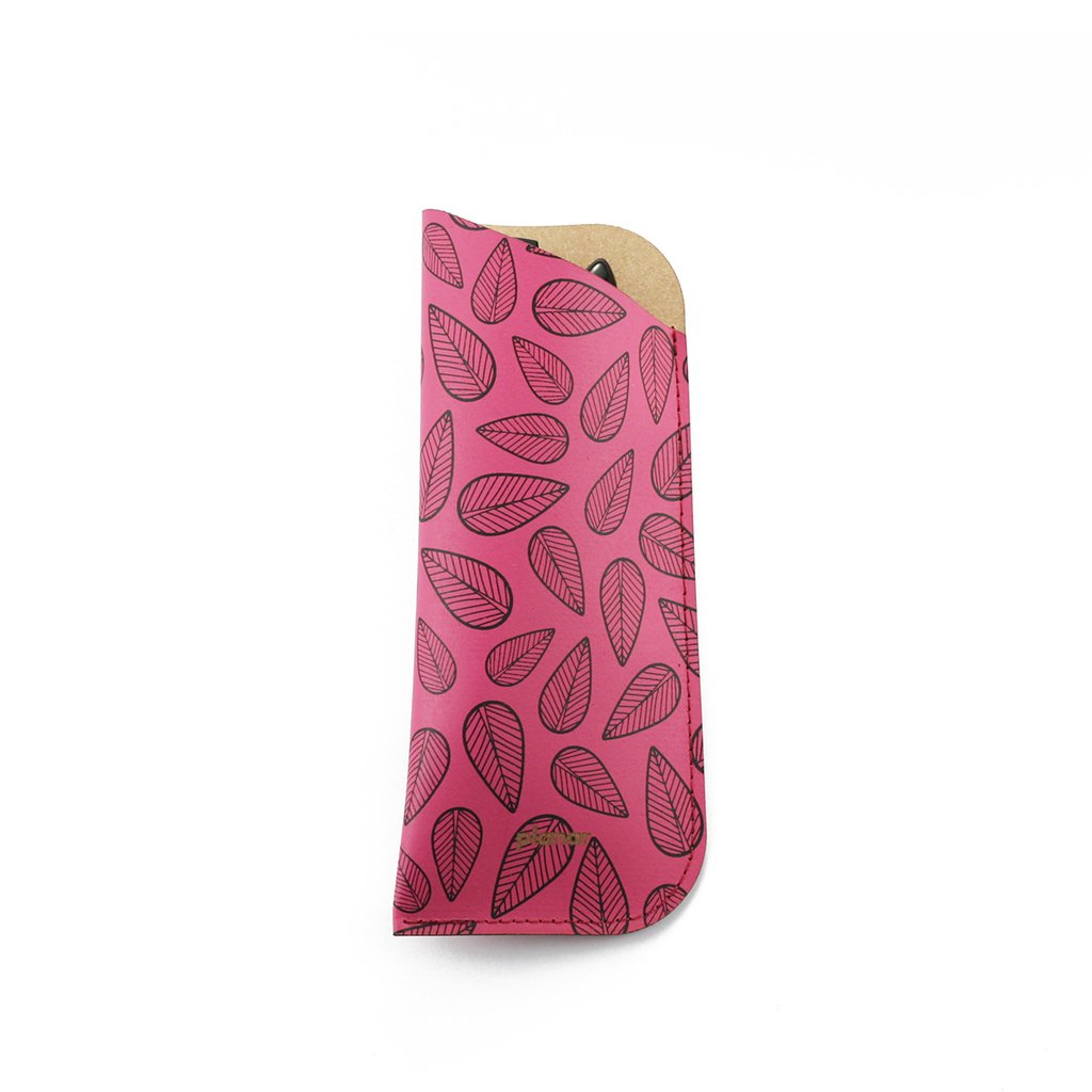 Funda Anteojos Hojas Magenta