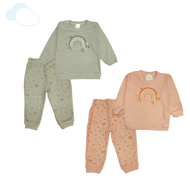 Pijama Bebe Invierno Algodon 100 Conjunto Arcoirirs