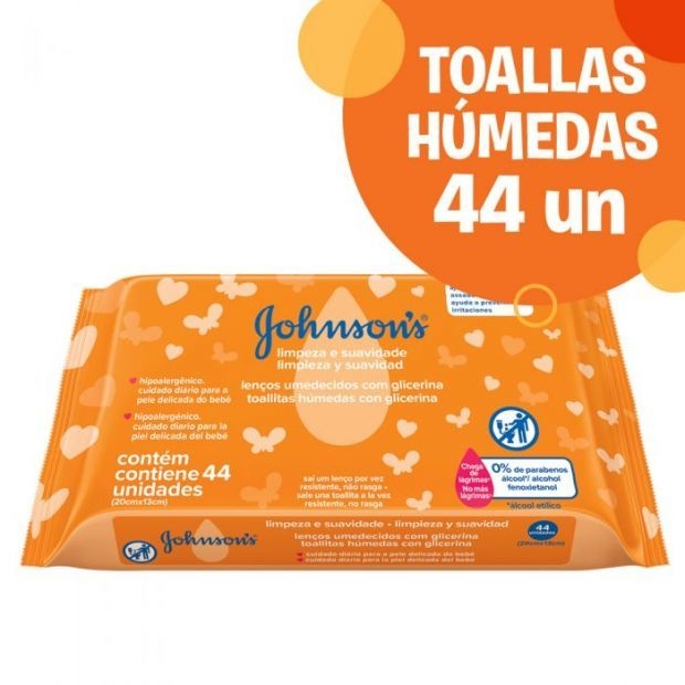Toallitas Húmedas Johnsons Baby Limpieza Y Suavidad x 44 unid, Johnson  Higiene Infantil - Farmacias General Paz
