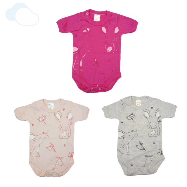 Body Bebe Nena Manga Corta Estampado Algodon