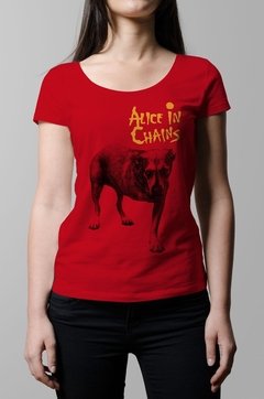 Remera Alice in Chains roja mujer