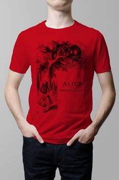 Remera Alicia en el pais de la maravillas rojo hombre