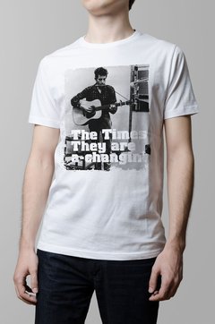 Remera Bob Dylan blanca hombre