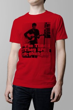 Remera Bob Dylan roja hombre