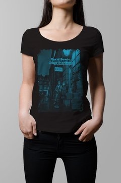 Remera David Bowie Ziggy Stardust negra mujer