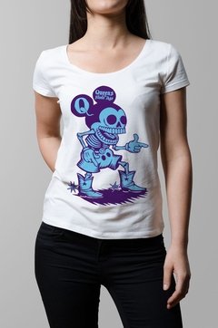 Remera Queens of the stone age blanca mujer