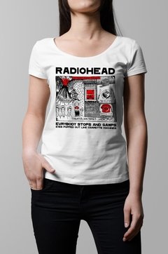 Remera Radiohead kid a blanca mujer