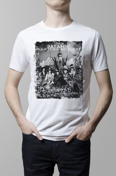 Remera The Rolling Stones Satanic Majesties blanca hombre