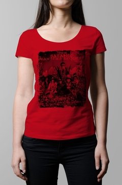 Remera Rolling Stones Satanic Majesties roja mujer