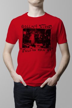 Remera Rolling Stones exile on main street roja hombre