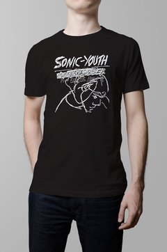 Remera Sonic Youth confusion is sex negra hombre