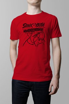 Remera Sonic Youth confusion is sex roja hombre