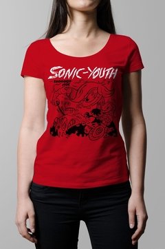 Remera Sonic Youth teenage riot roja mujer
