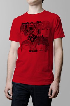 Remera The Beatles Revolver roja hombre