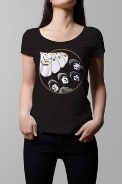 Remera The Beatles rubber soul negra mujer