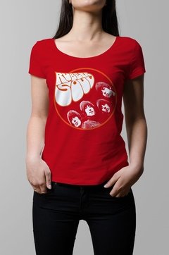 Remera The Beatles rubber soul roja mujer