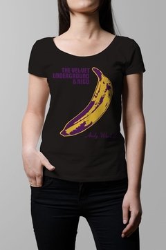 Remera Velvet Underground banana warhol negra mujer