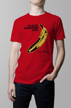 Remera Velvet Underground banana warhol roja hombre