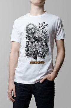 Remera The Walking Dead blanca hombre