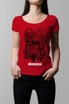 Remera The Walking Dead roja mujer