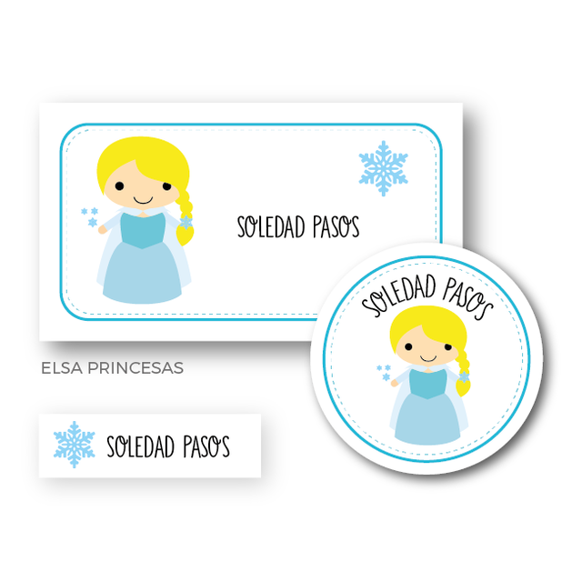 Pack de etiquetas personalizadas para la ropa - Modelo princesa