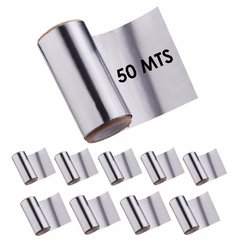 10 Rollos Papel Aluminio 10 Cm x 50 Mts P/ Mechas Claritos
