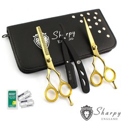 Kit Tijera Corte Pulir 5.5 Navaja Estuche Filos #301 Sharpy