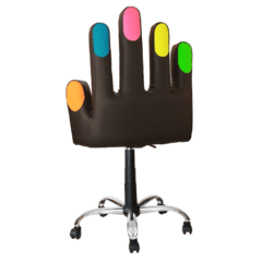 SILLA NEGRO CON UÑAS MULTICOLOR - BASE CROMADA