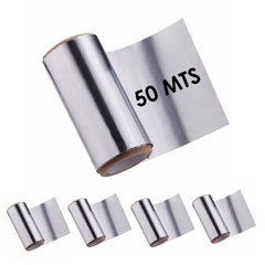 5 Rollos Papel Aluminio 10 Cm x 50 Mts P/ Mechas Claritos