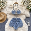 Conjunto Top e Short Jeans Coração 