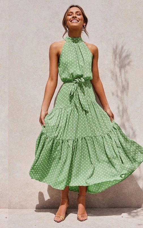 Vestido Gola Alta Estampado | DMS Boutique