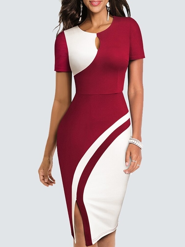 Vestido best sale tubinho bicolor
