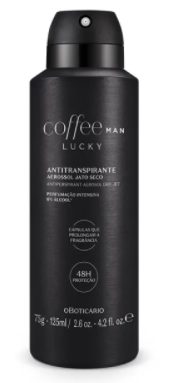 Coffee Man Lucky Antitranspirante Aerosol 75g [O Boticário]
