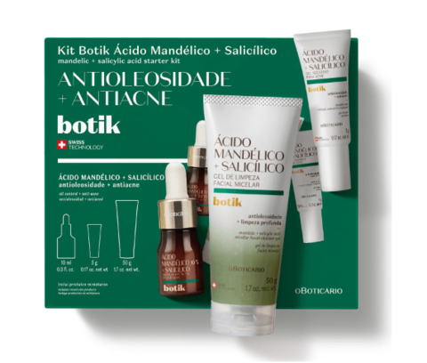Kit Antioleosidade + Antiacne Ácido Mandélico + Salicílico [Botik - O Boticário]