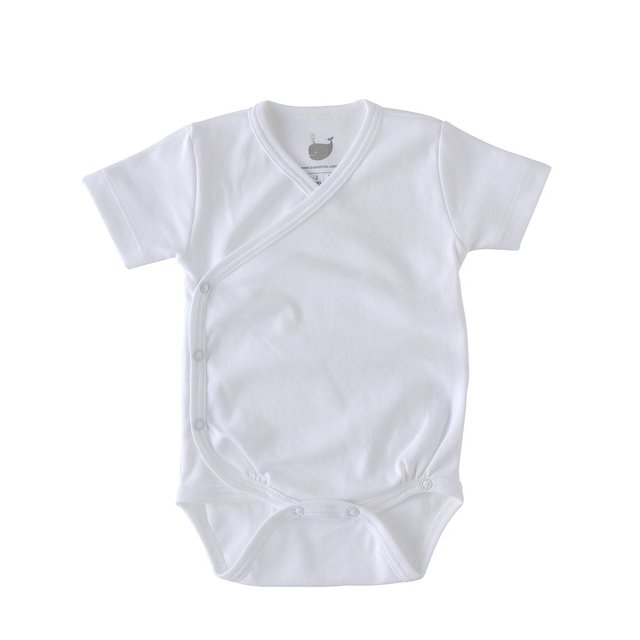 Body Kimono Algodão PIMA bebe manga curta Branco