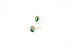 sterling silver malachite ear studs 