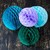 Bolas de panal de abeja en papel seda azul. 30, 25 y 15 cms de diámetro. - comprar online