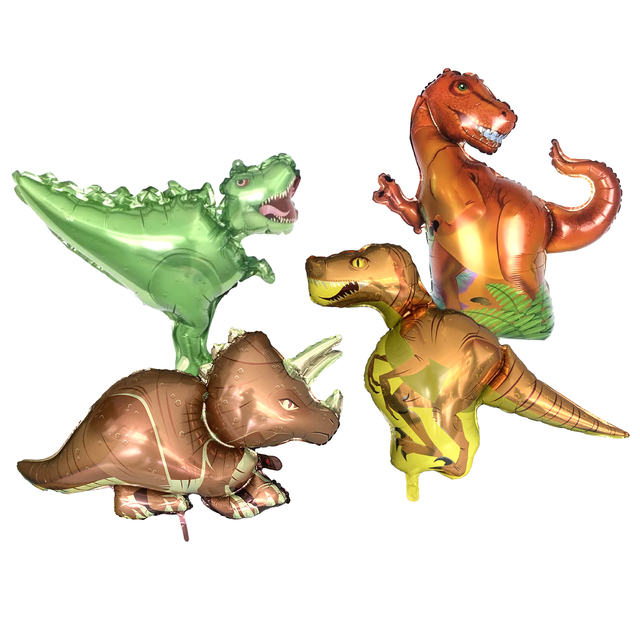 Set de 5 globos metalicos Dinosaurio, venta minima 1 set