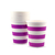 Vasos de Cartón Rayas Horizontales Blanco y Púrpura. 6 unidades - comprar online