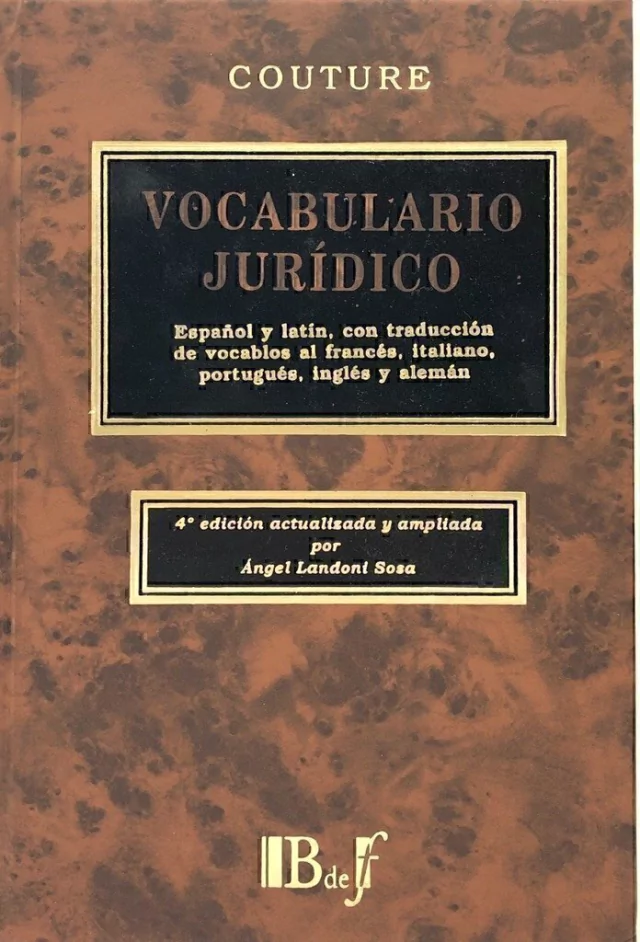 Vocabulario jurídico. (E) Couture, Eduardo J.