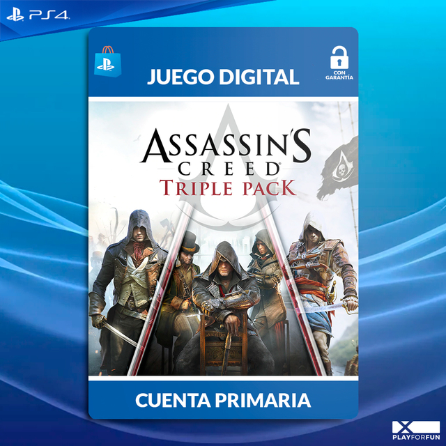 Pack triplo Assassin's Creed: Black Flag, Unity, Syndicate