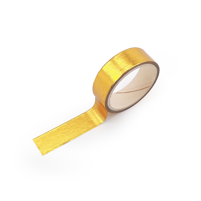 Cinta adhesiva decorativa de rayas doradas - 1,5 cm x 7 m