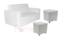 Promoción Sofá Cama Deko + 2 Puff Cubo - Muebles Fantasia